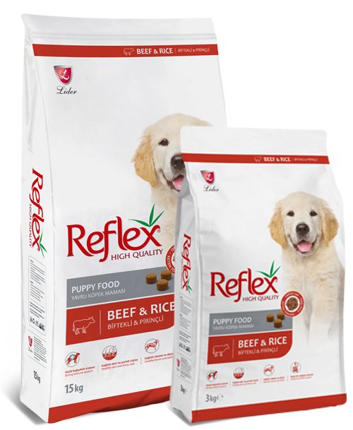 غذای خشک توله سگ رفلکس مدل گوشت و برنج وزن 1 کیلوگرم ( بسته بندی در زیپ کیپ پت شاپ لئو )