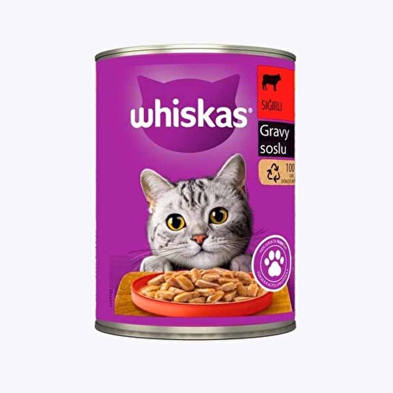 کنسرو غذای گربه ویسکاس با طعم گوشت وزن 400 گرم