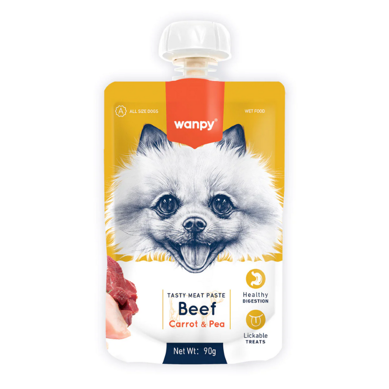 پودینگ سگ ونپی با طعم گوشت، هویج و نخود فرنگی وزن ۹۰ گرم