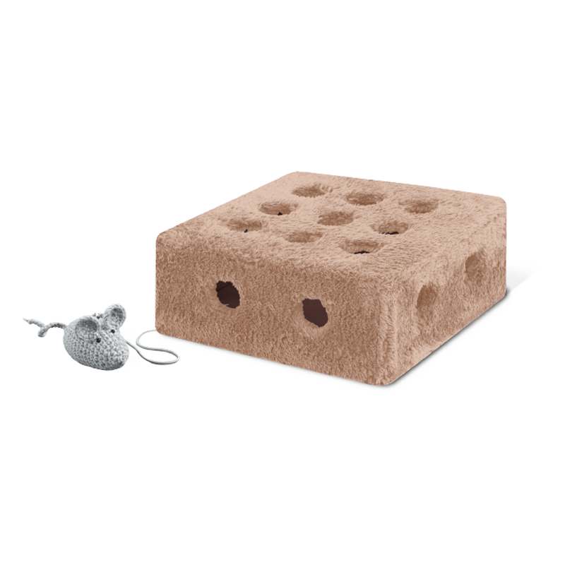 جعبه بازی گربه مدل پنیری نیناپت رنگ قهوه ای سایز ۱